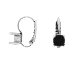 Earring Settings #7851 Rhodium for Chaton SS29 Stones Lever Back (10 Pair) 